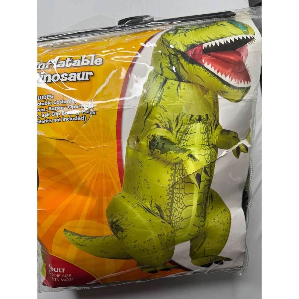 Spirit Halloween Adult Inflatable Dinosaur Costume Green T-Rex One Size 01485374
